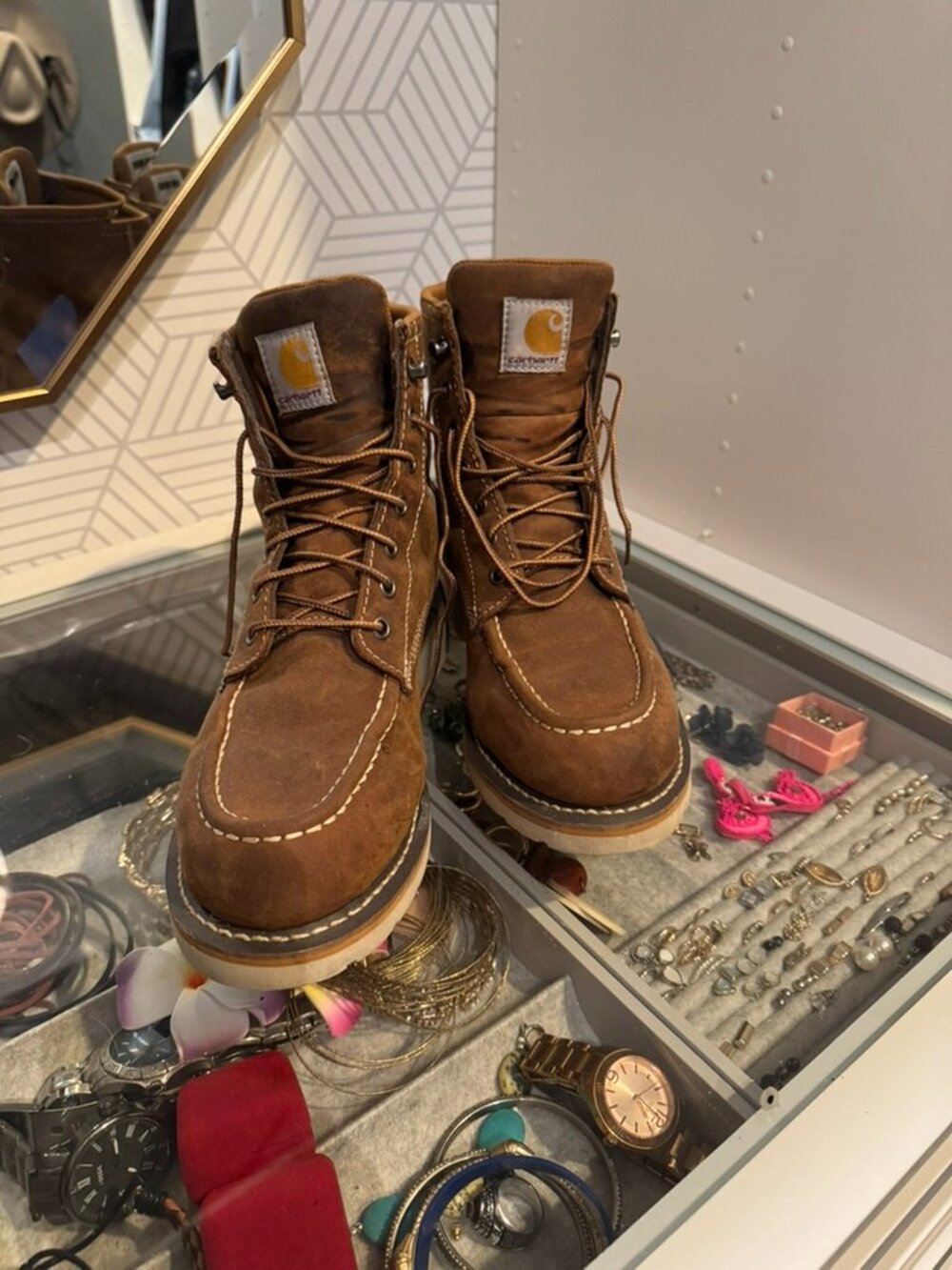 Carhartt 6" Moc Toe Wedge Boots Size 10